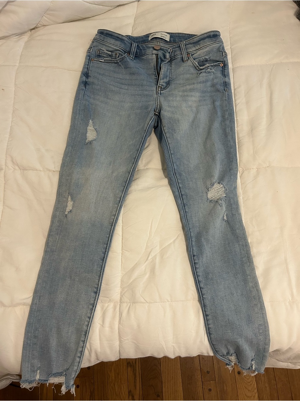 BKE Light Blue Distressed Skinny Jeans